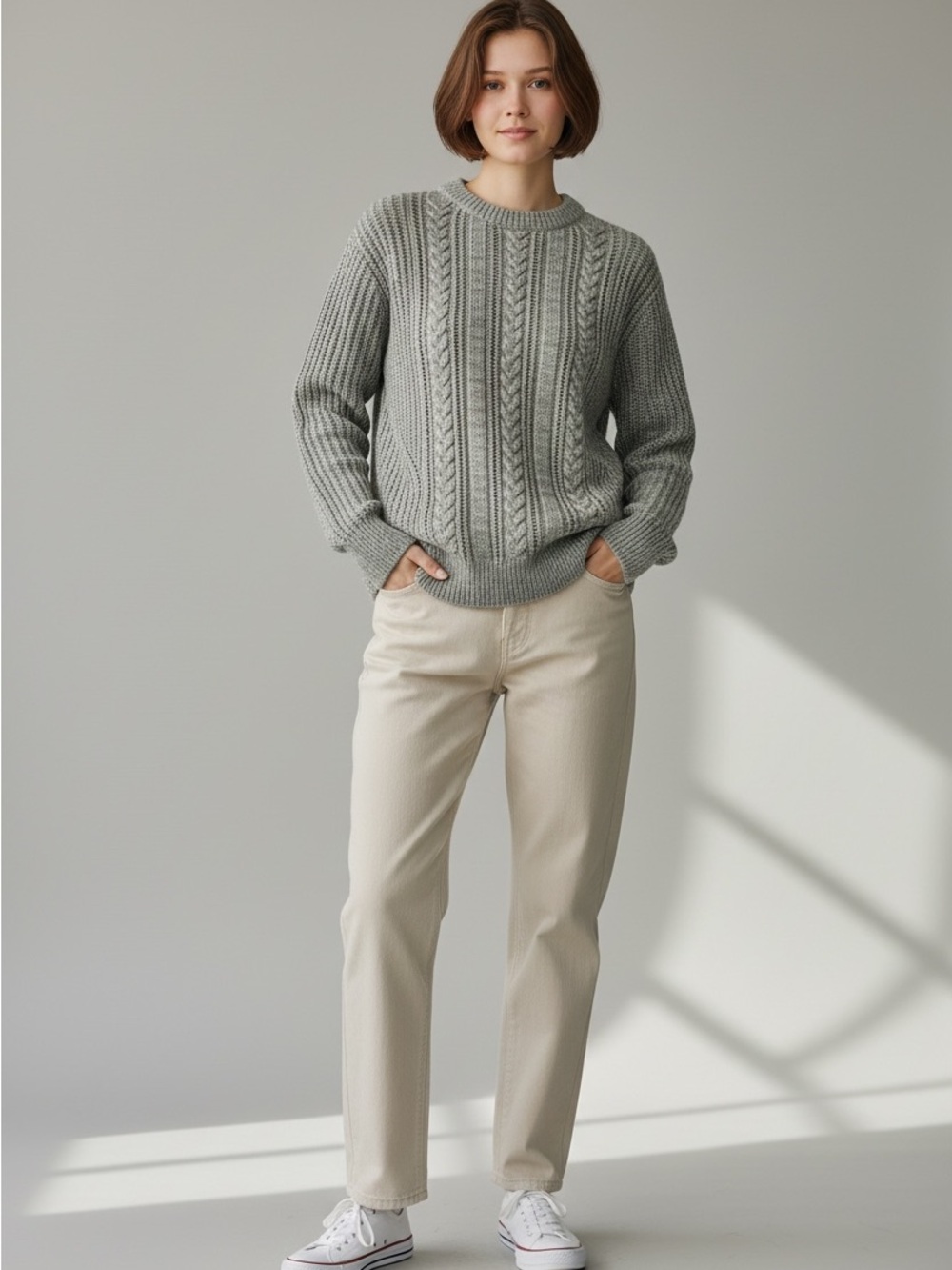 Banana Republic Seafoam Cable Knit Pullover Sweater - Size Small
